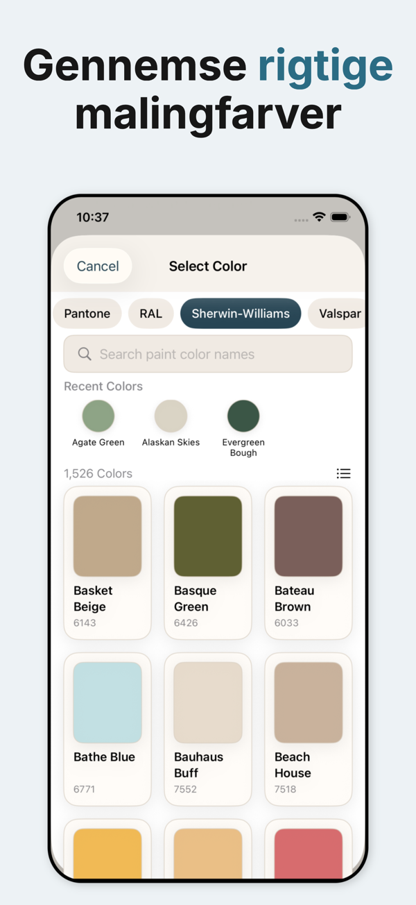 Paint Color Visualizer - Color selection