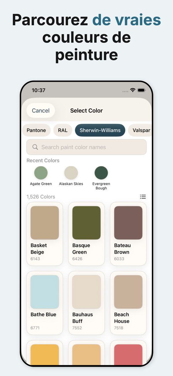 Paint Color Visualizer - Color selection