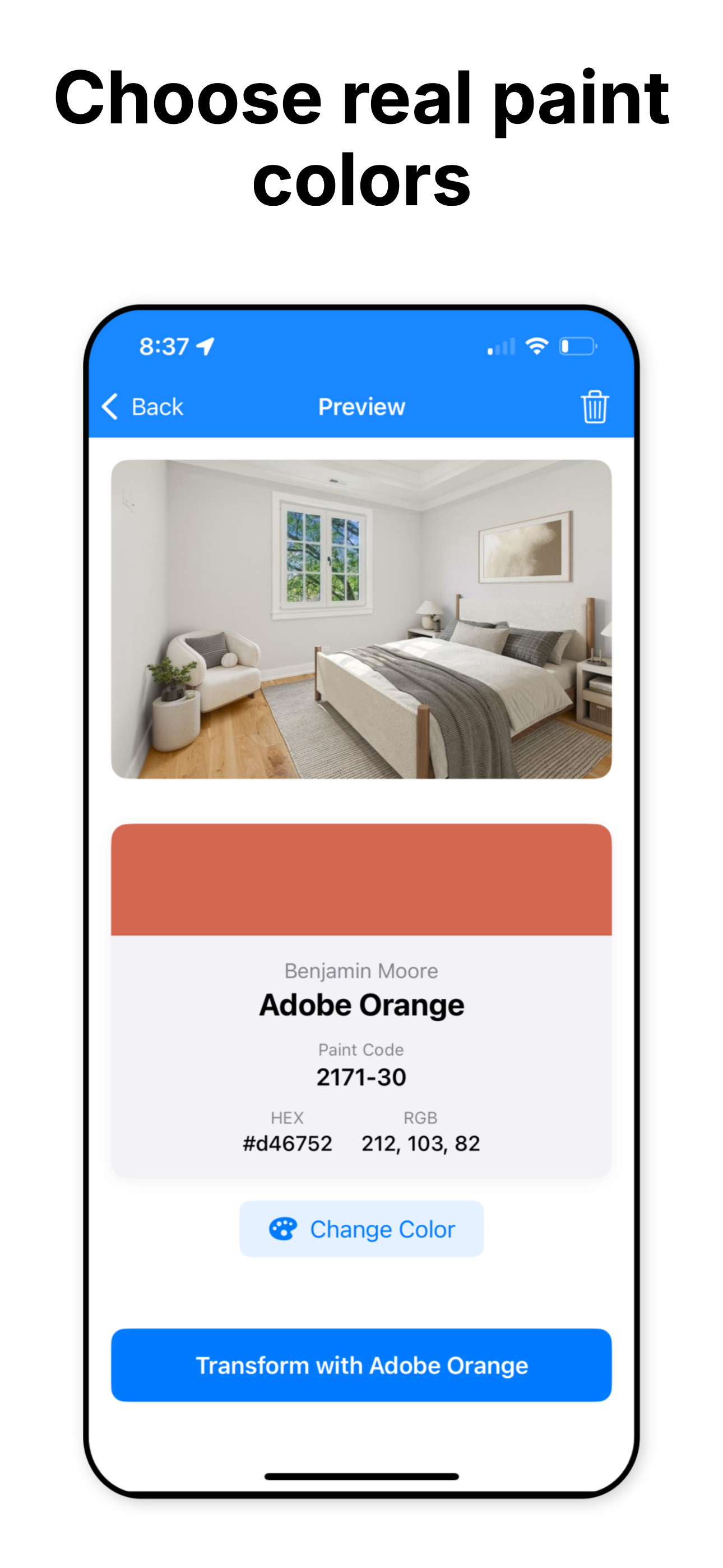 Paint Color Visualizer - Paint brand selection